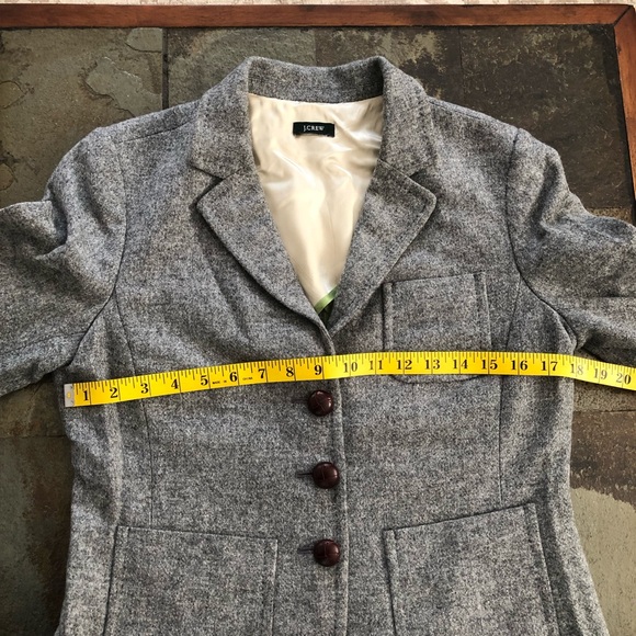 J Crew Robert Noble Scotland 100% Wool Blazer Women's Gray Rare Find Vintage - Picture 7 of 15